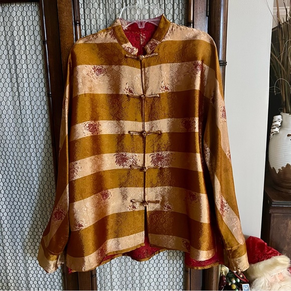 Authentic 100% Silk Reversible Japanese Kimono Top - Picture 2 of 7